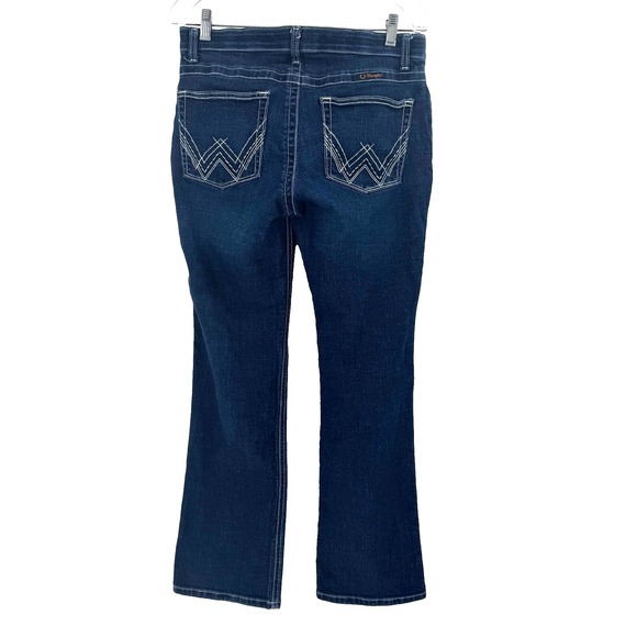 Wrangler Women's Q-Baby Bootcut Ultimate Riding Jeans 9/10 Dark Wash Mid Rise‎ - Picture 5 of 6